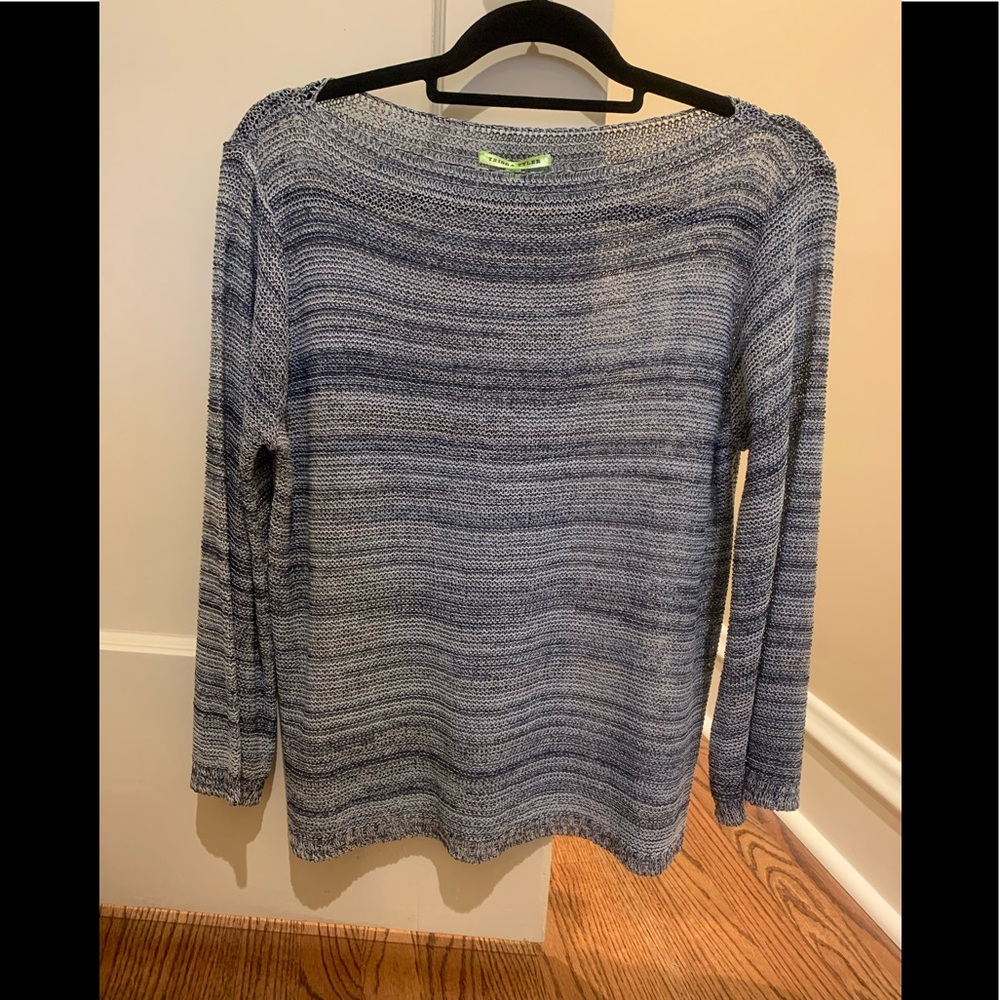 Trisha Tyler Ombré Blue Boatneck Sweater size M